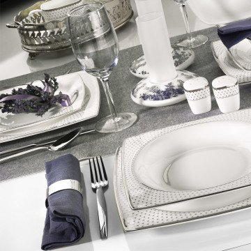 Kütahya Porselen Aliza Bone 83 Parça 66101 Desenli Yemek Takımı