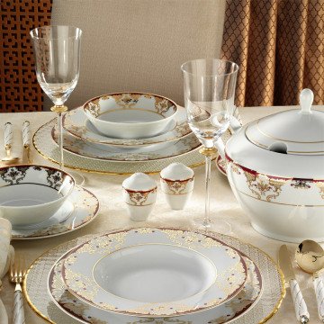 Kütahya Porselen 83 Parça 8458A Desenli Yemek Takımı