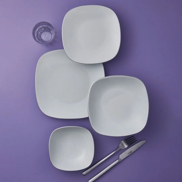 Güral Porselen Mimoza 24 Parça Yemek Takımı Gümüş