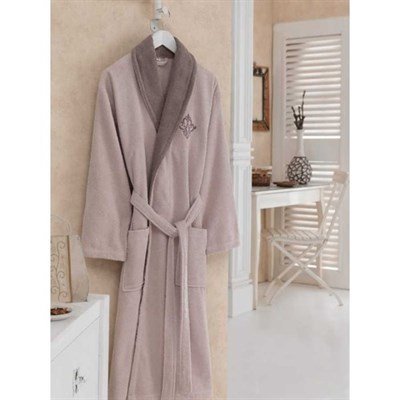 Cotton Box Daily Nakışlı Bornoz Toprak Kahve M/L
