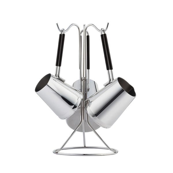 Nehir Everest Askı Standlı 4 Parça Çelik Cezve Seti