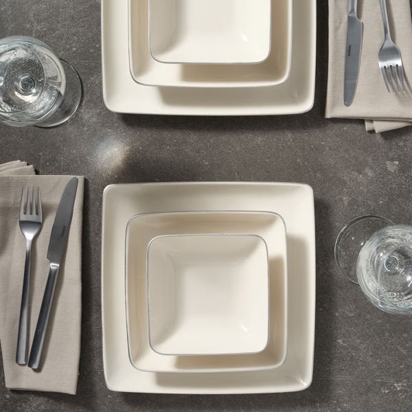 Güral Porselen Kansas 18 Parça Yemek Takımı Gümüş File