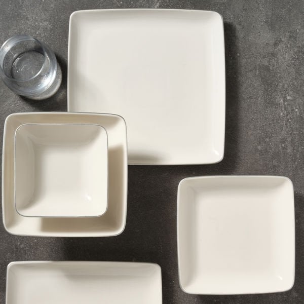 Güral Porselen Kansas 18 Parça Yemek Takımı Gümüş File