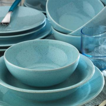 Naturaceram Harlek Granül 24 Parça Turkuaz Yemek Seti