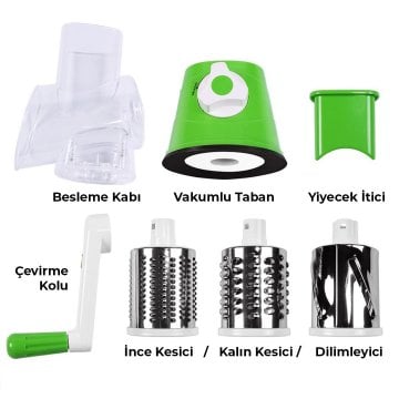 Fecra Çevirme Kollu Pratik Doğrayıcı Rende Asorti