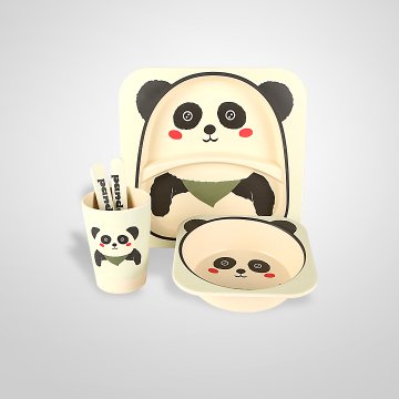 Fecra Bambu Fiber 5 Parça Mama Seti Panda