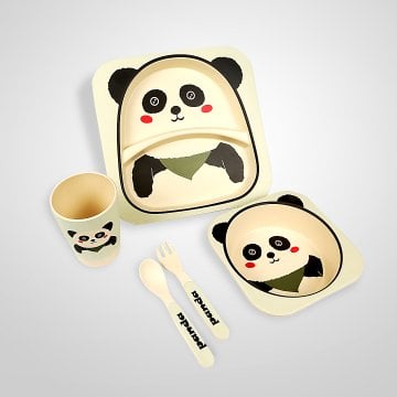 Fecra Bambu Fiber 5 Parça Mama Seti Panda