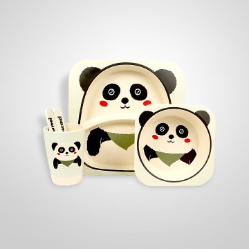Fecra Bambu Fiber 5 Parça Mama Seti Panda