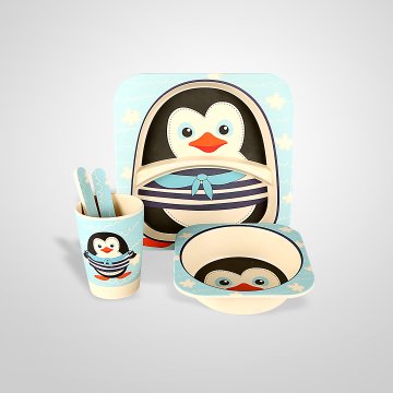 Fecra Bambu Fiber 5 Parça Mama Seti Penguen