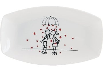 Porland Kaya&Maya Aşkı Kayık Tabak 23x14cm
