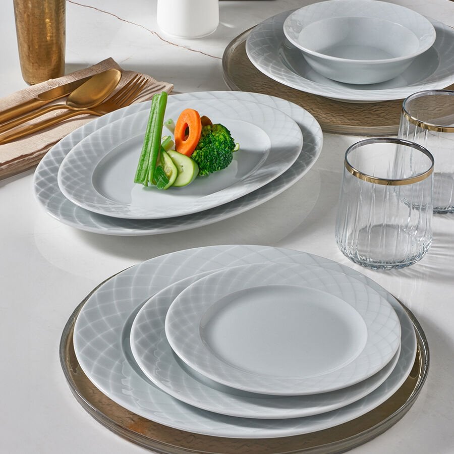 Güral Porselen Alfa 51 Parça Yemek Takımı Filesiz