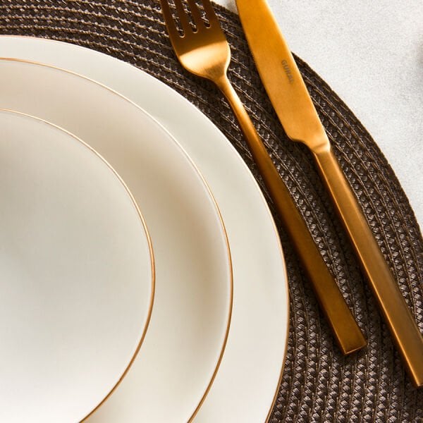 Güral Porselen Atina 60 Parça Yemek Takımı Gold Fileli