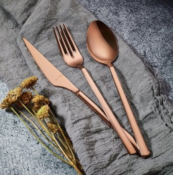 Aryıldız 24 Parça Vogue Çatal Kaşık Bıçak Bronz