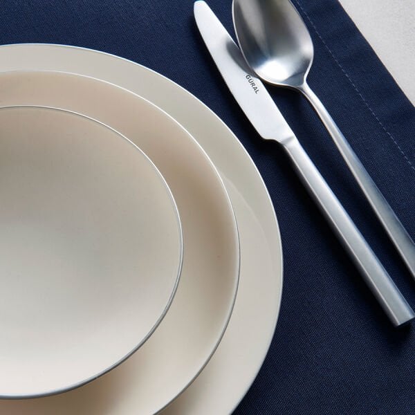 Güral Porselen Atina 60 Parça Yemek Takımı Gümüş Fileli