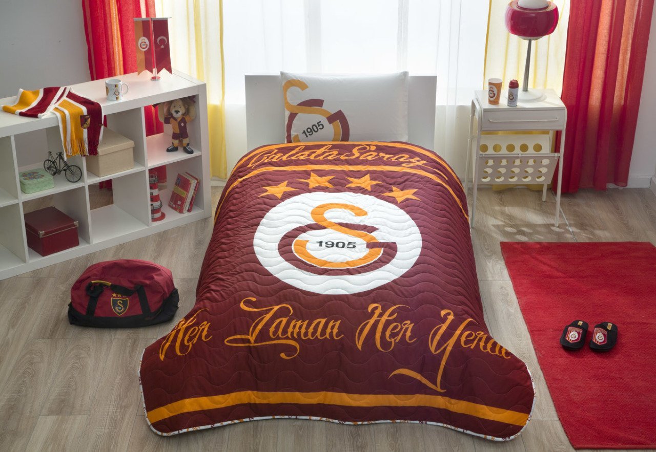 Taç Galatasaray Logo Yatak Örtüsü + Yastık Kılıfı