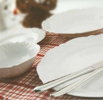 Porland Queen Beyaz Yemek Takımı 24 Parça