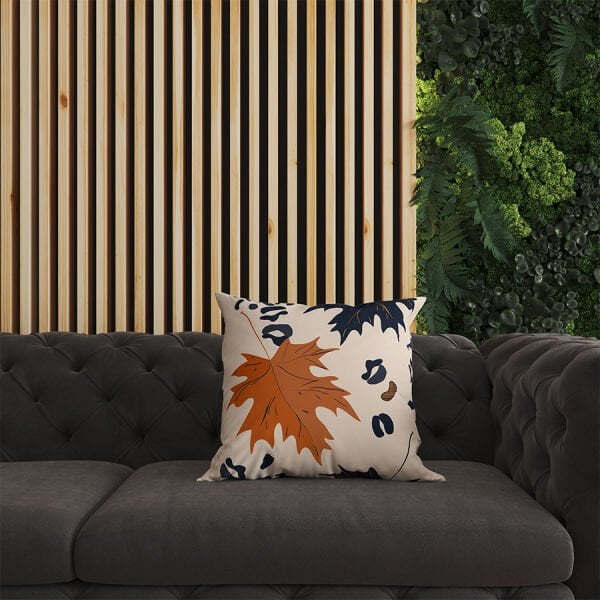 Fecra Yaprak Desenli Kırlent Kılıfı 43*43