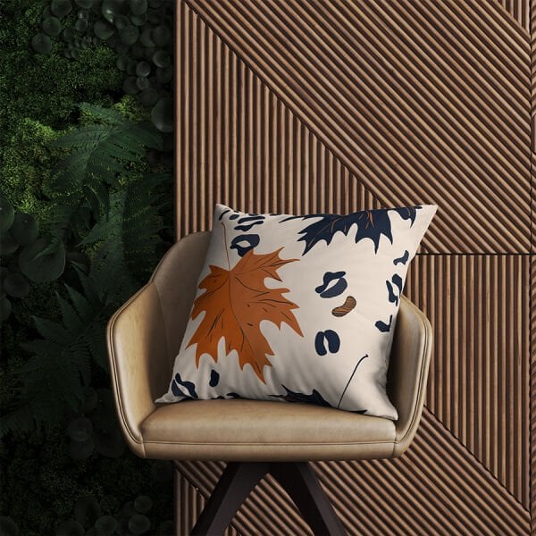 Fecra Yaprak Desenli Kırlent Kılıfı 43*43