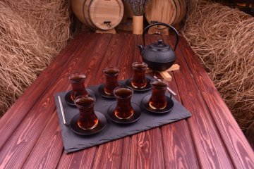 Bambum Sumara 12 Parça Metal Altlıklı Çay Seti