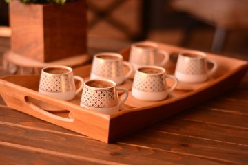 Bambum Hanzade 6 Kişilik Kahve Takımı Desen Altlıklı