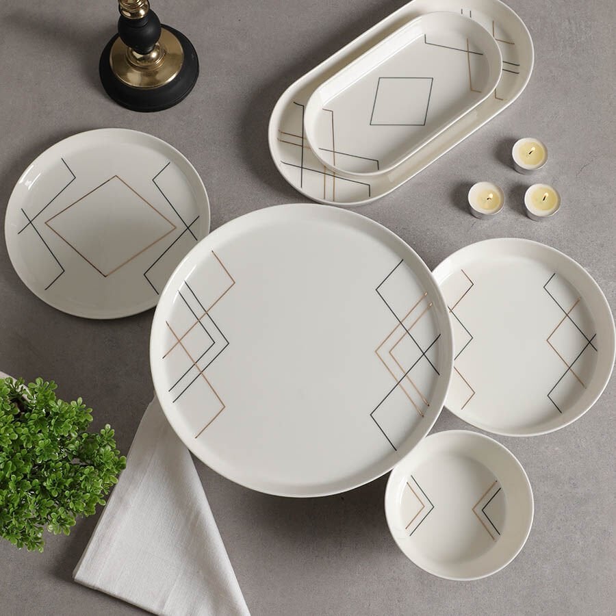 Kütahya Porselen Bone V-Form 26 Parça Yemek Takımı 11688