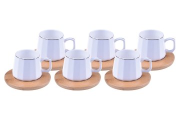 Bambu Cebeci 6 Kişilik Kahve Fincan Takımı Altın Yaldızlı