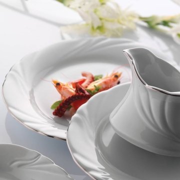 Kütahya Porselen Troya 85 Parça Platin Fileli Yemek Takımı