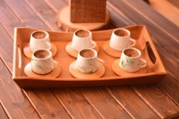 Bambum Ebru 6 Kişilik Kahve Fincan Takımı Yeşil