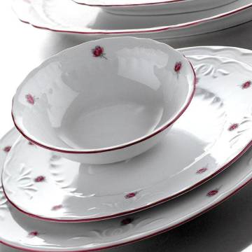Kütahya Porselen Mina Pembe 24 Parça Yemek Seti