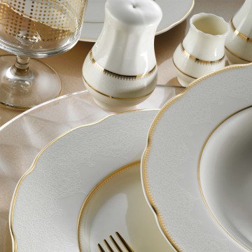 Kütahya Porselen Bone Olympos 53 Parça 9825 Desenli Yemek Takımı