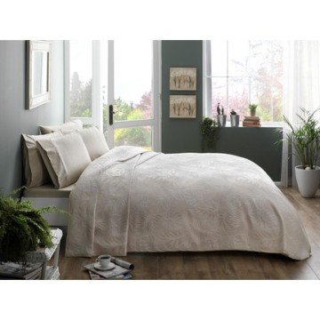 Taç Jakarlı Comfort Çift Kişilik Pike Takımı Bej