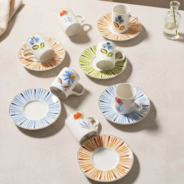 Güral Porselen Atina 12 Parça Kahve Fincan Takımı 6580