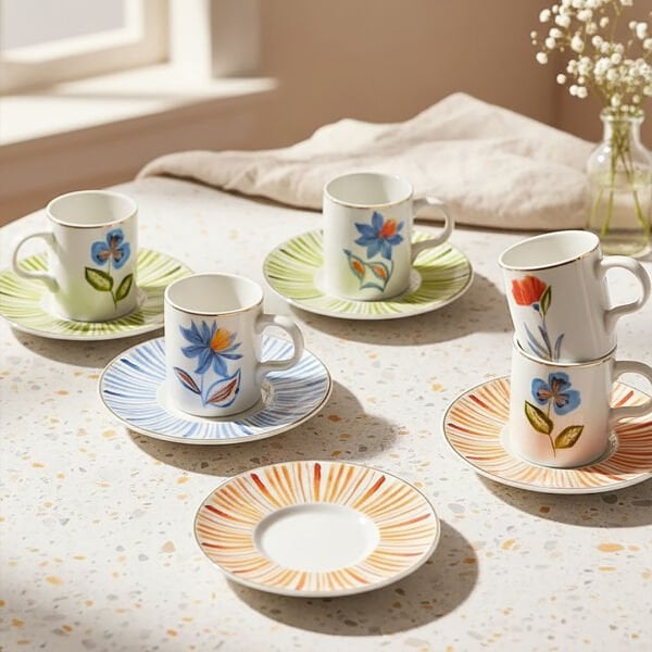 Güral Porselen Atina 12 Parça Kahve Fincan Takımı 6580