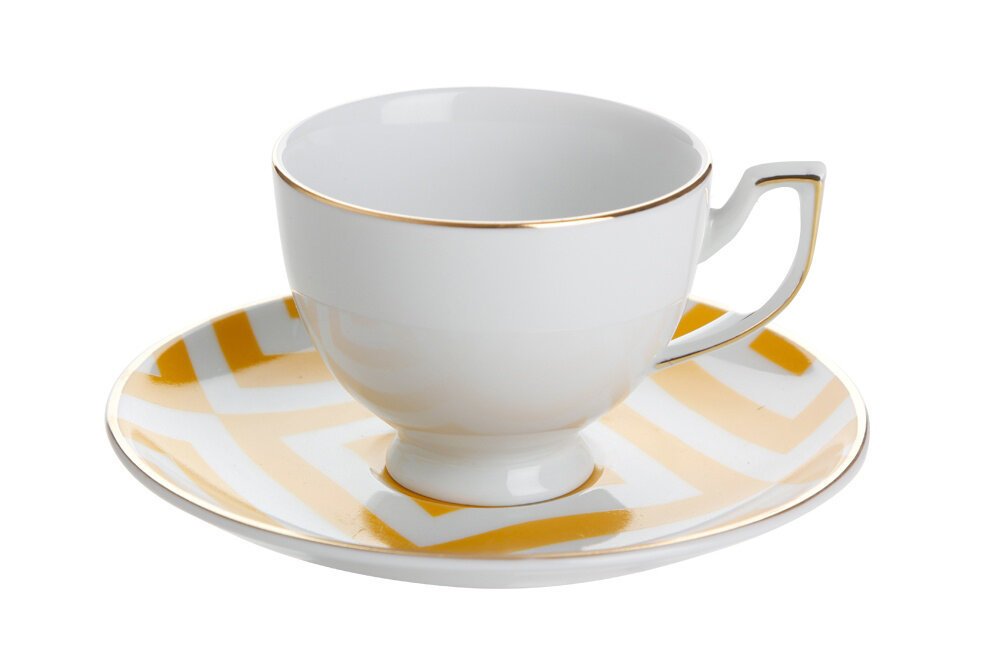 Porland Morocco Desen4 Sarı Tabaklı Çay Fincanı 170cc