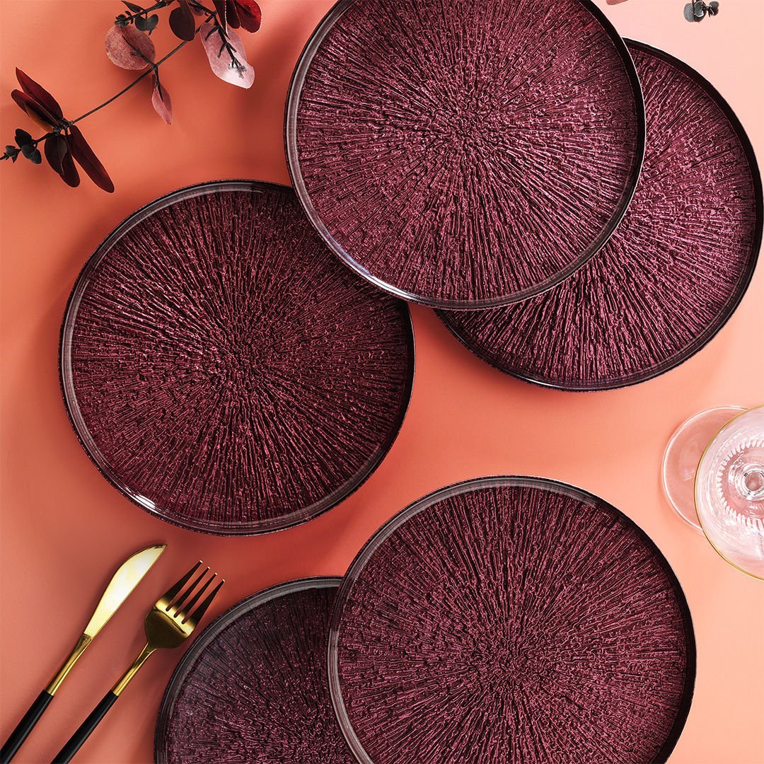 Fecra Rita 6'lı Pasta Tabağı Seti Yakut 21 Cm