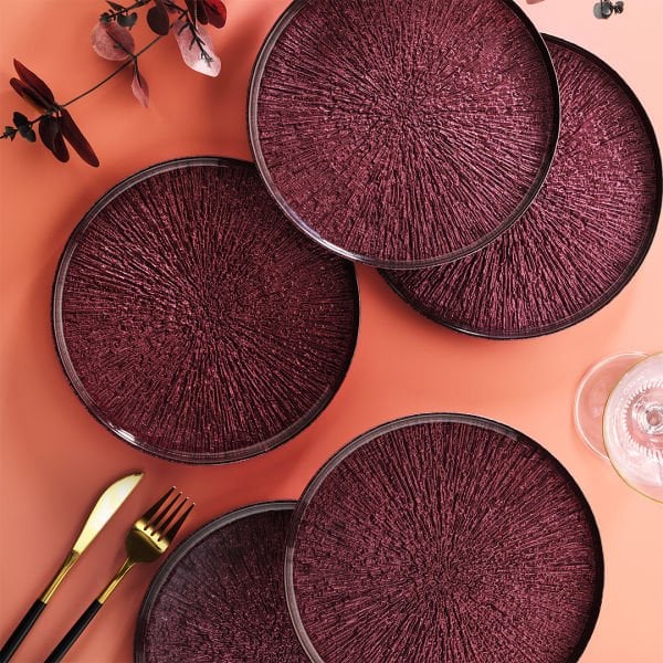 Fecra Rita 6'lı Pasta Tabağı Seti Yakut 21 Cm