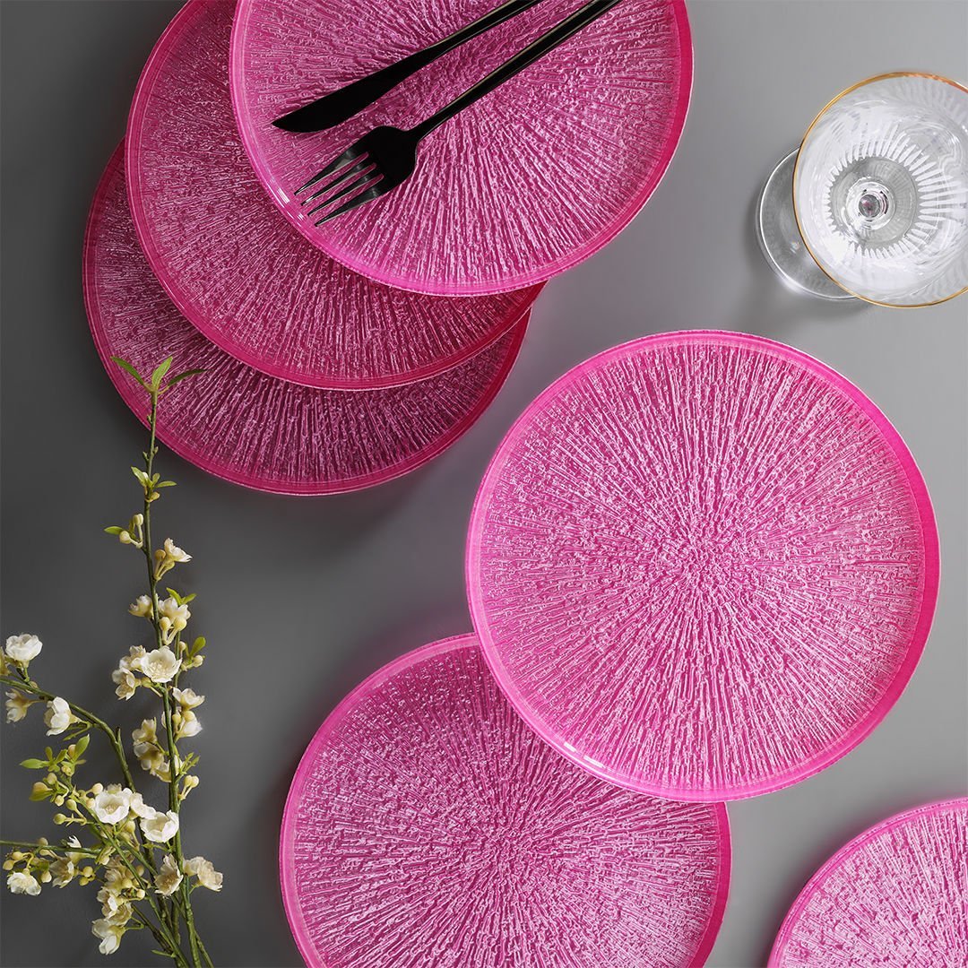 Fecra Rita 6'lı Pasta Tabağı Seti Pembe 21 Cm