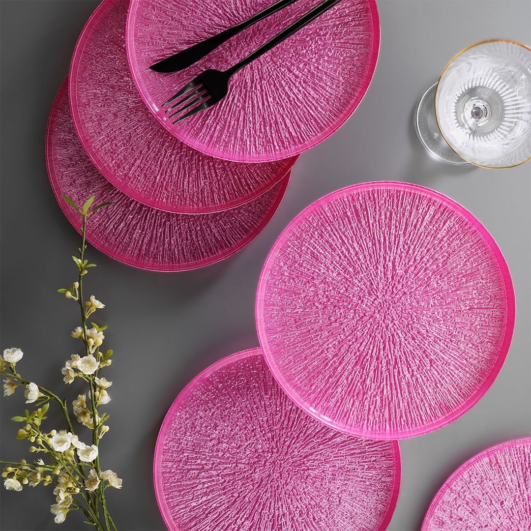 Fecra Rita 6'lı Pasta Tabağı Seti Pembe 21 Cm