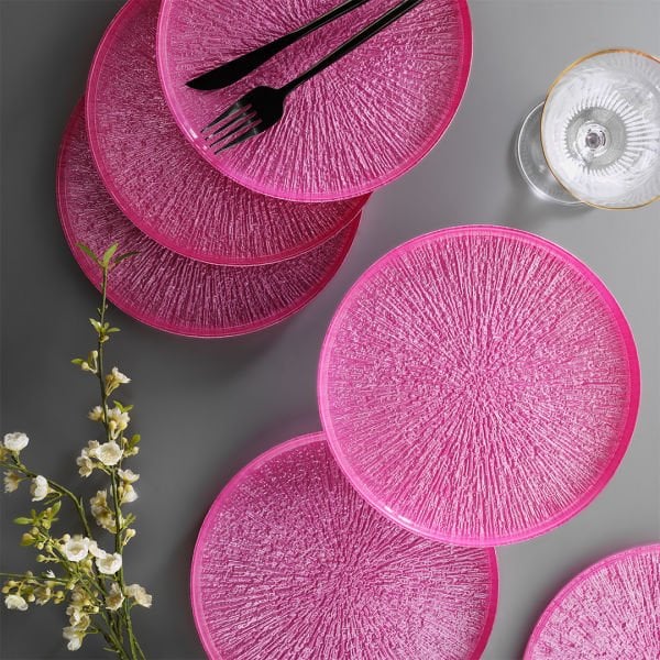 Fecra Rita 6'lı Pasta Tabağı Seti Pembe 21 Cm