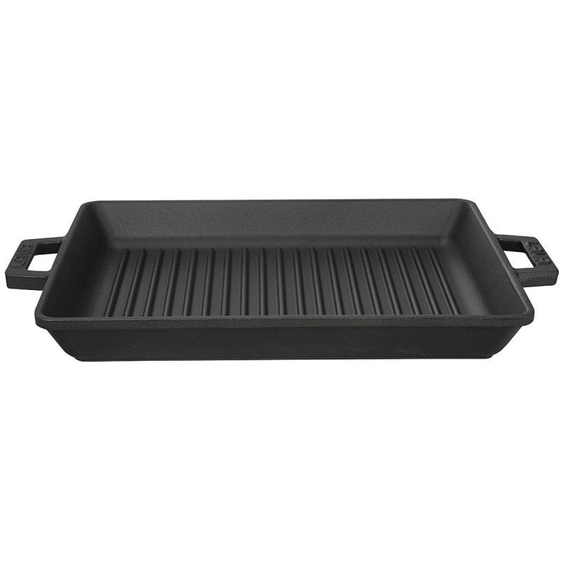 Lava Döküm Dikdörtgen Izgara Tava Metal Kulplu 26x32 Cm