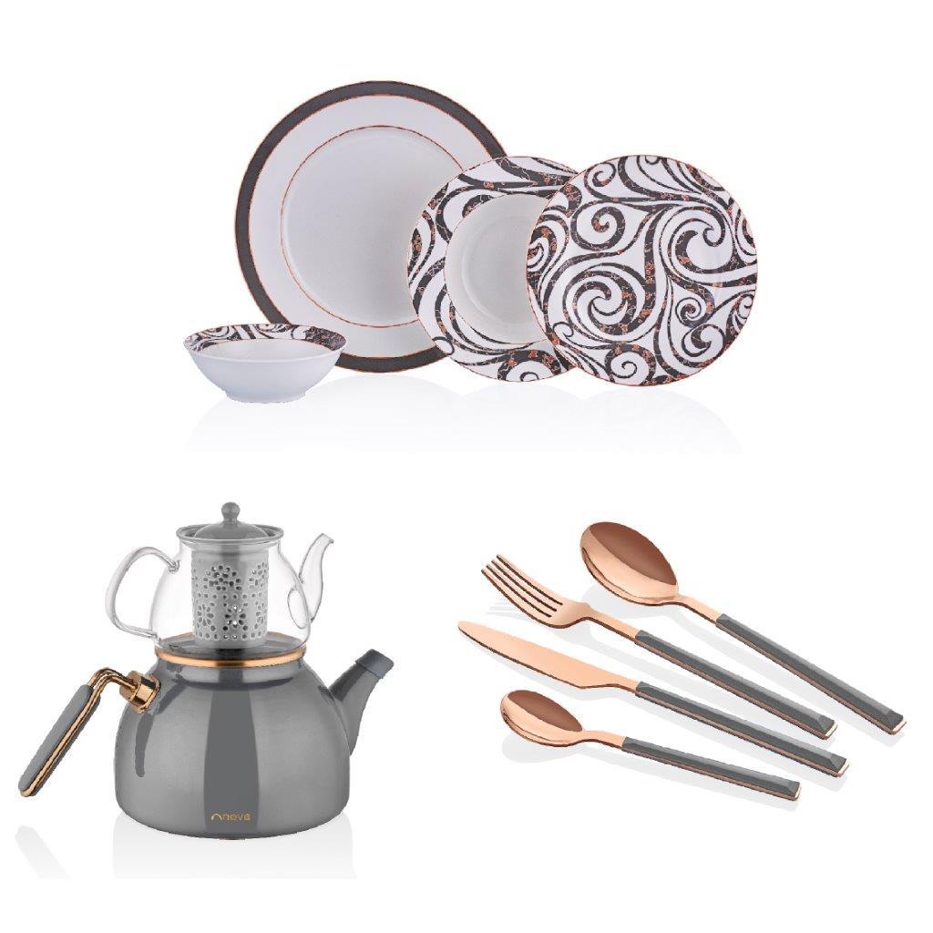 Neva Grizay Premium Seri 3 Öğün 1 Set