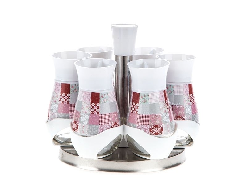 Biev Baharat Takımı 6lı Patchwork Döner Standlı ALG2406