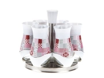 Biev Baharat Takımı 6lı Patchwork Döner Standlı ALG2406