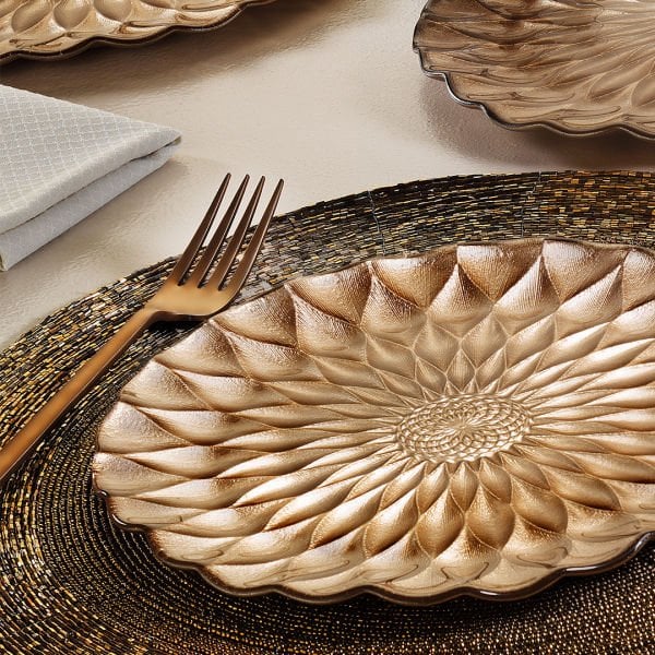 Fecra Elanor 6'lı Pasta Tabağı Seti Gold 21 Cm