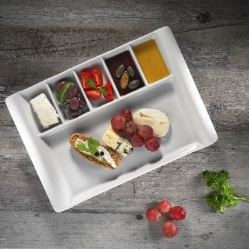 Kütahya Porselen Tavola 6 Bölümlü Kahvaltı Tepsisi