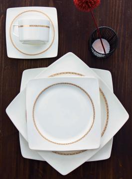 Porland Elegance Gold 86 Parça 12 Kişilik Yemek Takımı