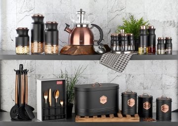 Aryıldız Black Line Bronz Mutfak Seti