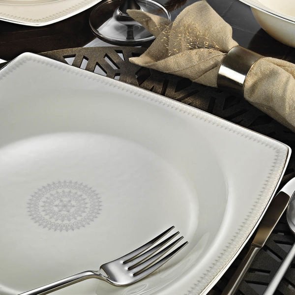 Kütahya Porselen Bone Mare 62 Parça Platin Fileli Yemek Takımı 1079020