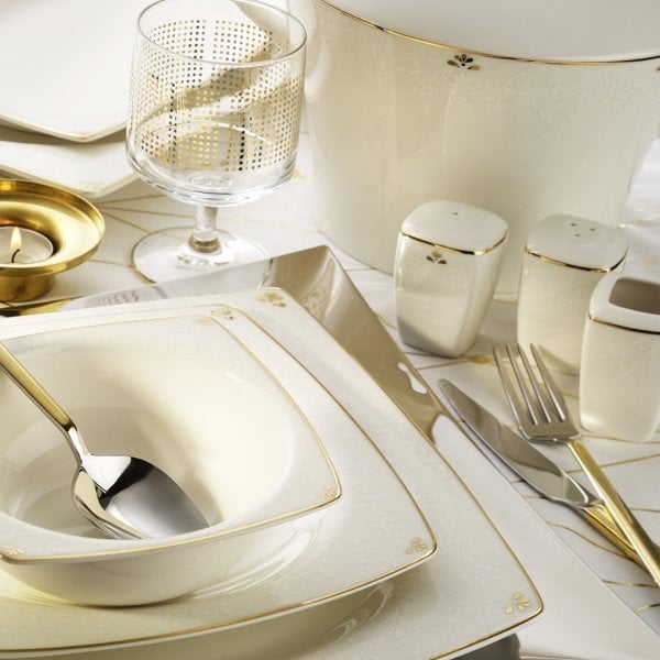 Kütahya Porselen Bone Mare 62 Parça Yemek Takımı 10748 Altın