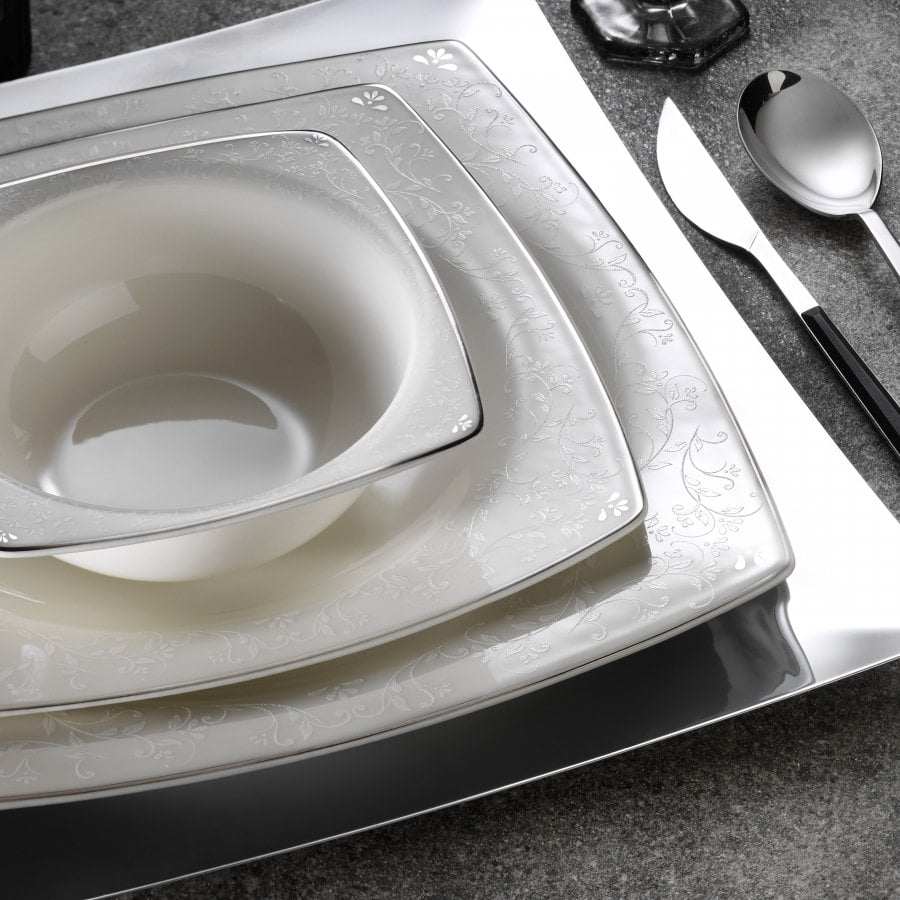 Kütahya Porselen Bone Mare 62 Parça Yemek Takımı 10748 Platin